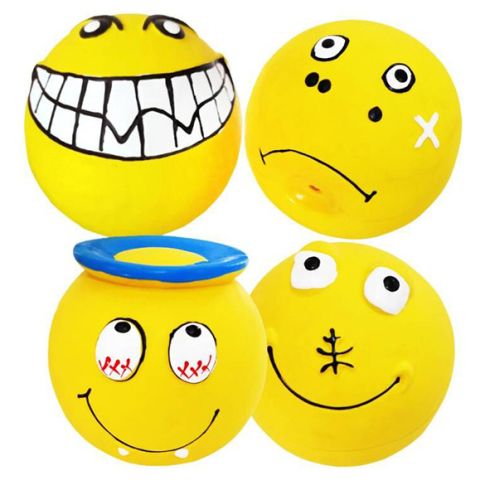 Chrisco Latexsmiley med pivelyd, Ø 6 cm