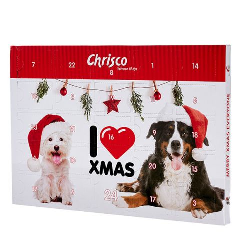 Chrisco I LOVE XMAS julekalender til hunde, 120 g ℮