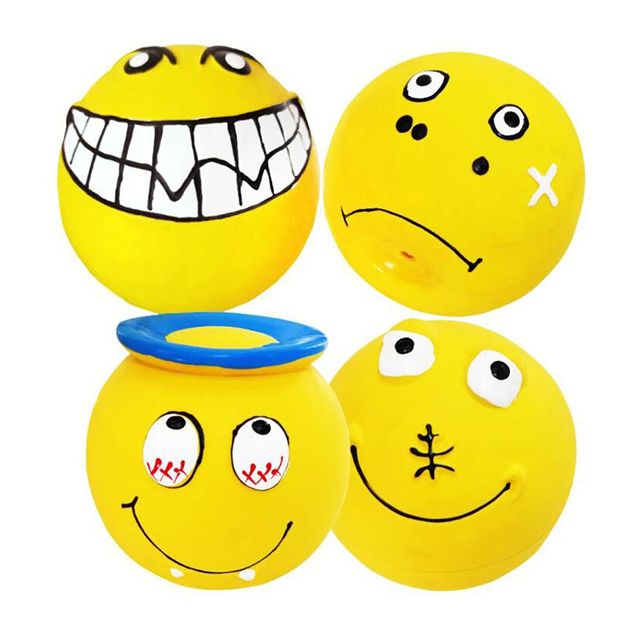 Chrisco Latexsmiley med pivelyd, Ø 6 cm